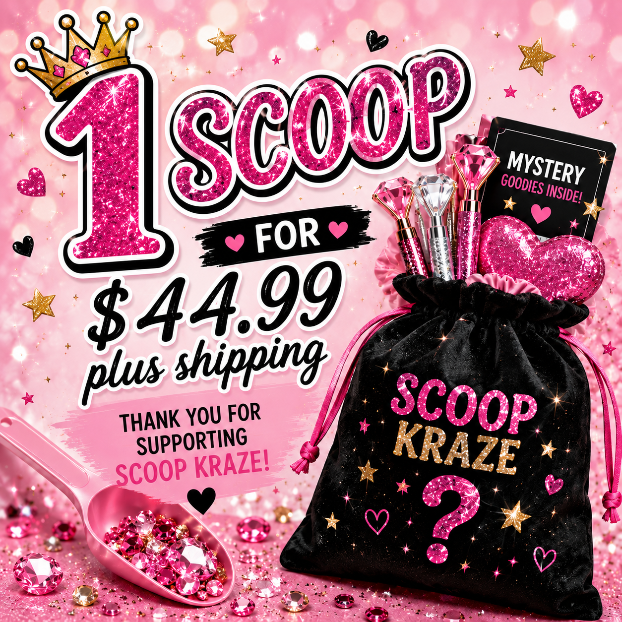 1 Scoop for $44.99 plus shipping (guaranteed to have at least 16)